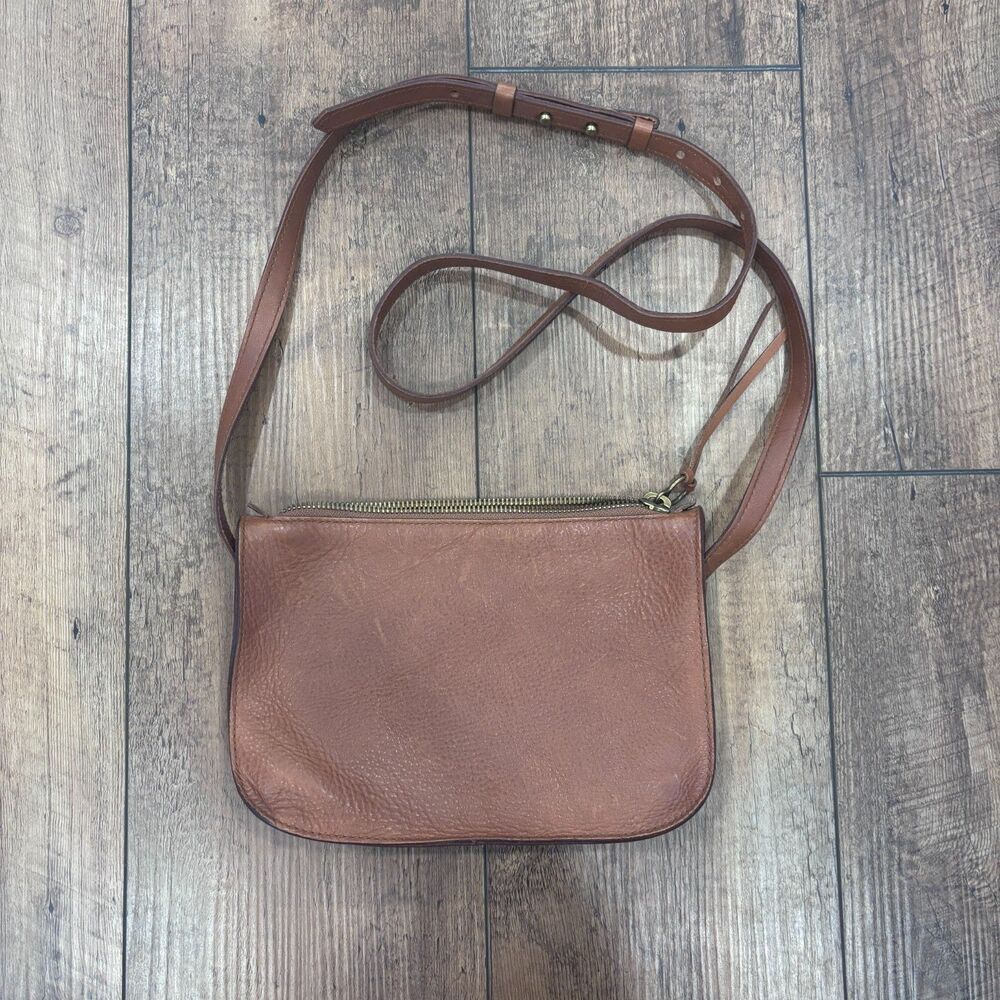 Madewell Brown 100% Leather Crossbody Bag Adjustable Strap Minimalist Bohemmian